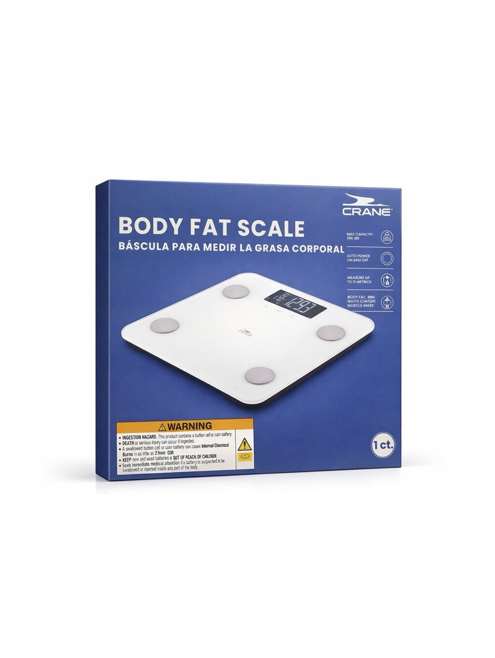Digital Body Fat Scale BMI Smart Weight Scale Multi User White Crane